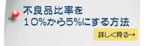 不良品比率を10%から5%にする方法